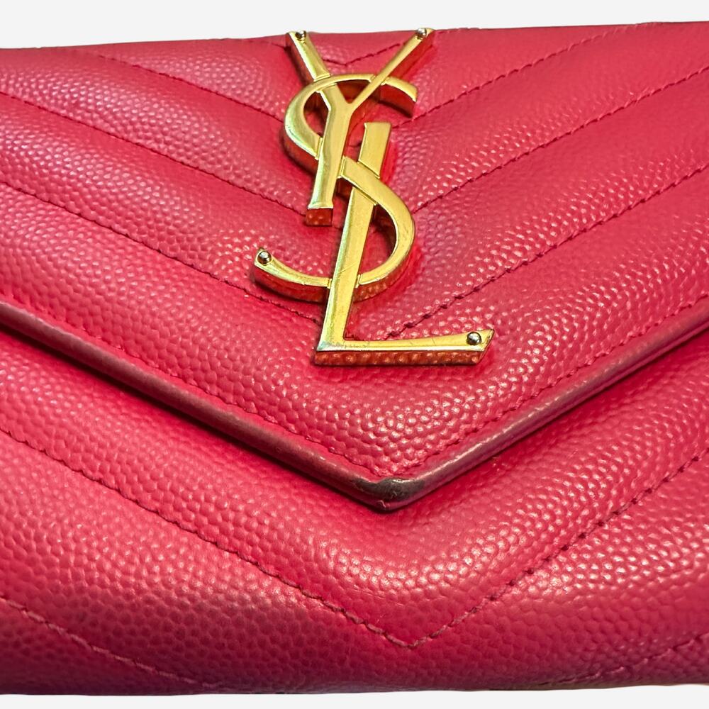 Saint Laurent YSL Hot Pink Portefeuille Envelope Wallet - Picture 3 of 10